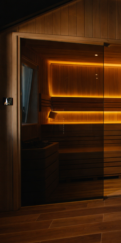 Cielo custom sauna - left panel