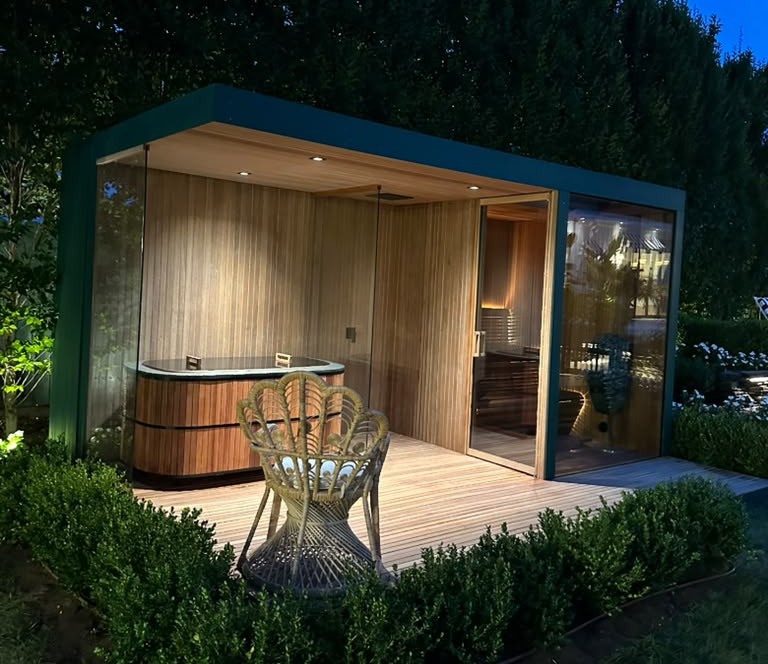 Custom wellness pavilion beside the pool, Long Branch NJ