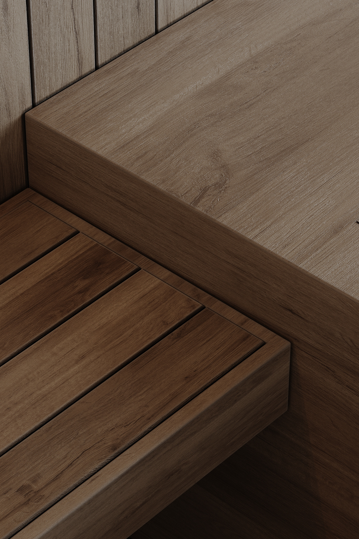 Clear cedar interior detail