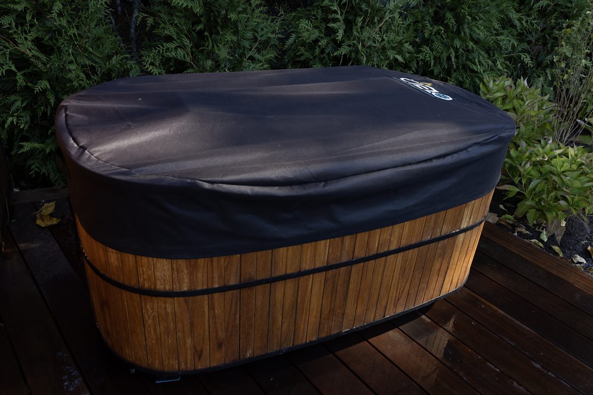 A cold plunge in a bespoke Cielo basement wellness sanctuary, Bergen County NJ
