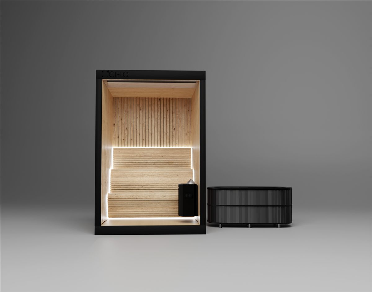 A Cielo modular sauna unit engineered for constrained, access-limited installations