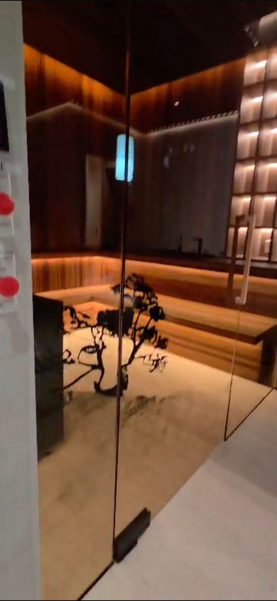Entrance detail of a commercial wellness suite