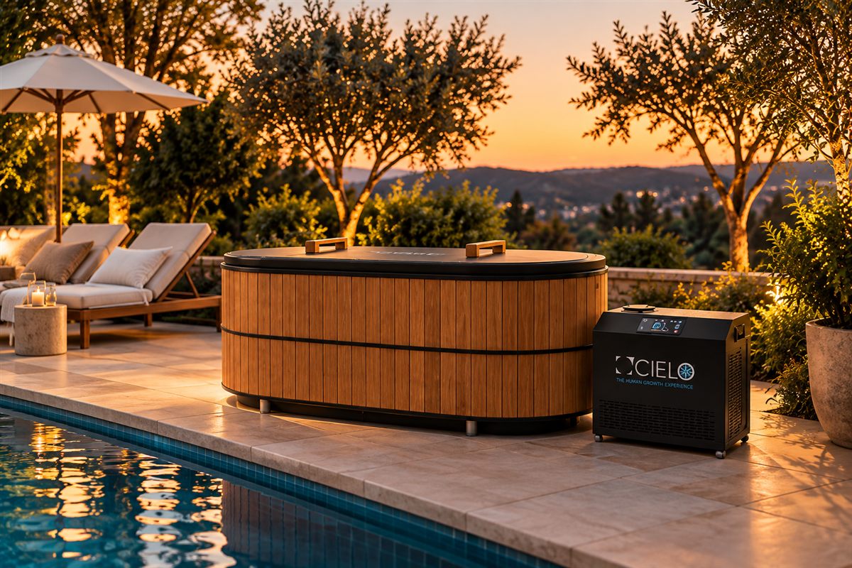 A poolside wellness amenity at a residential property