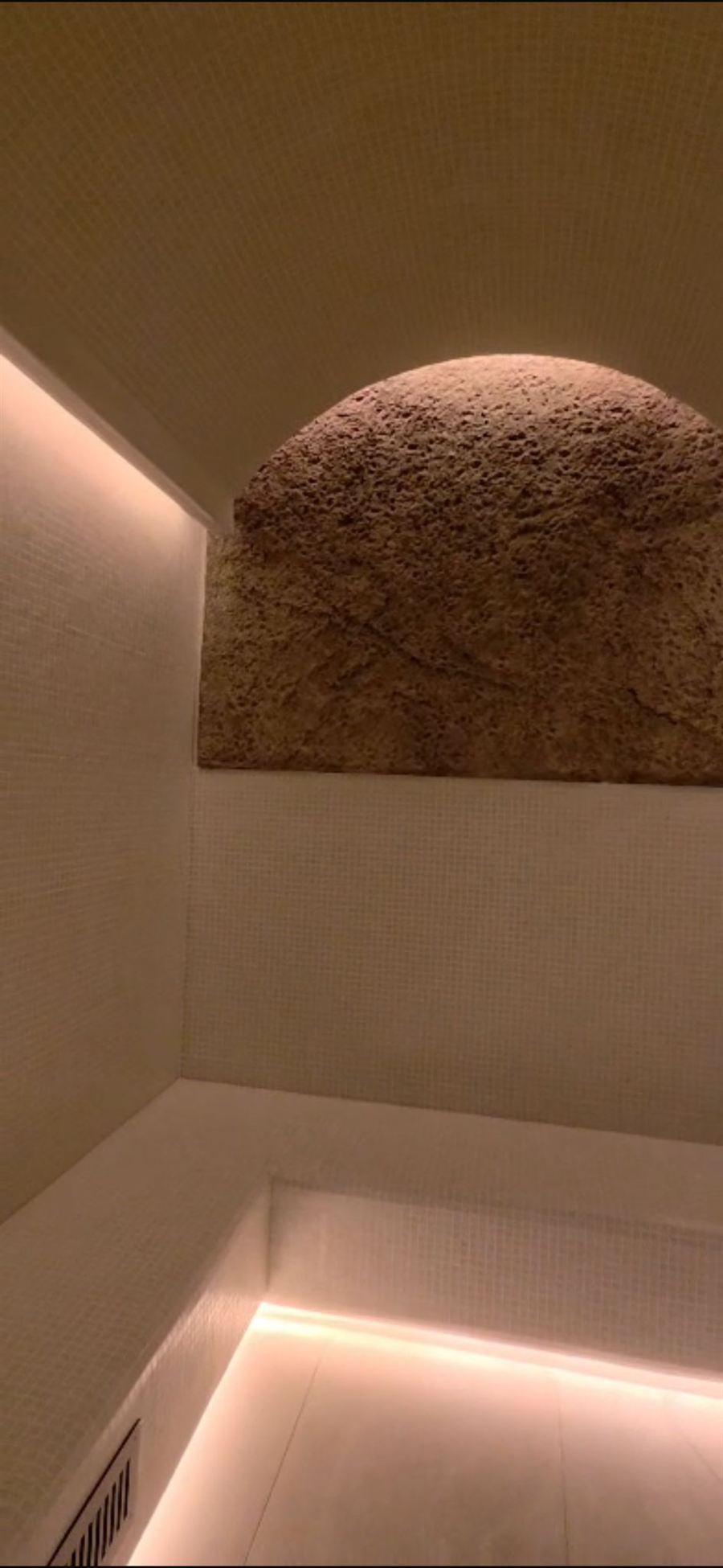 A hammam-inspired steam environment in a hospitality setting